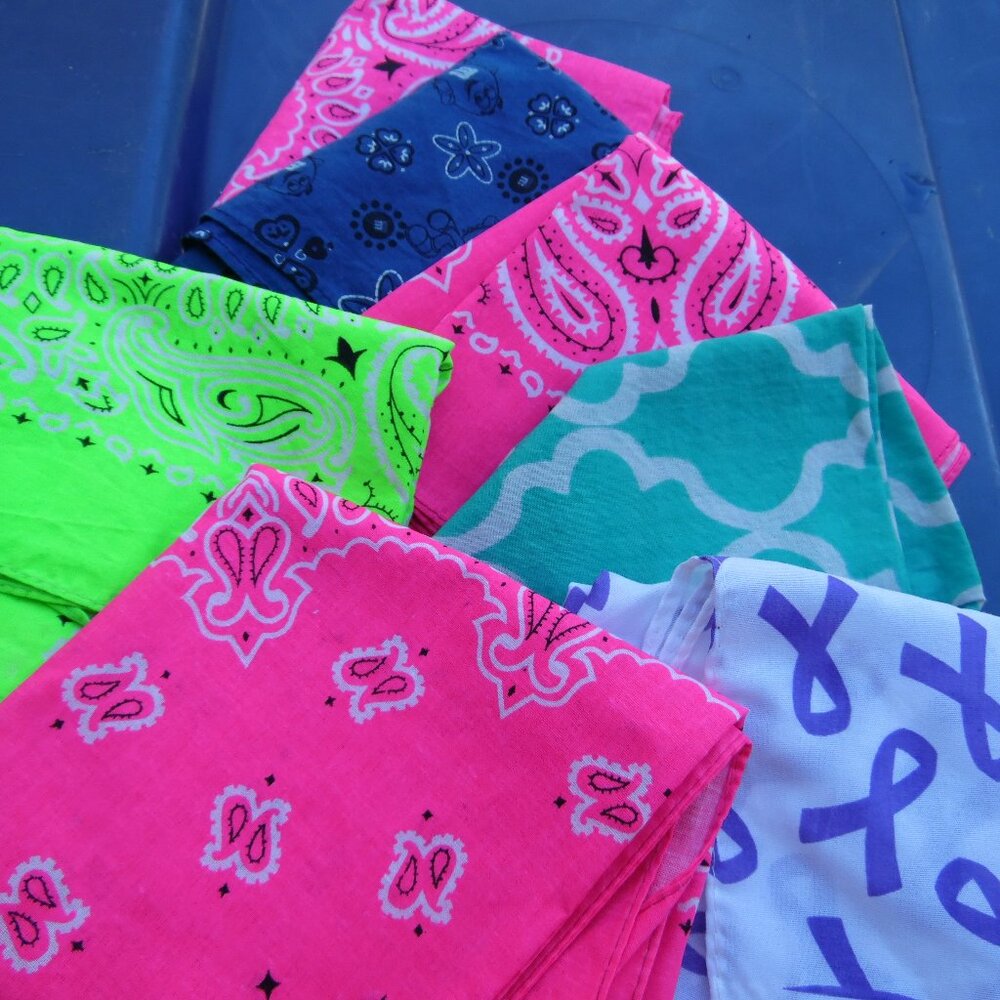 bandanas hankechiefs idk what to call them breast caner awareness